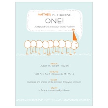 Inching Caterpillar -- Modern Birthday Invitations