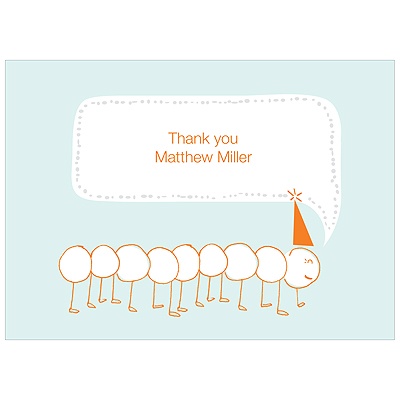 Inching Caterpillar -- Kids Thank You Cards