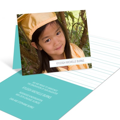 Notepad Stripes -- Kindergarten Graduation Announcements