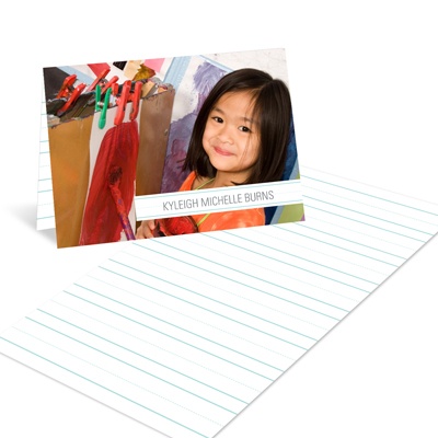 Notepad Stripes -- Kids Graduation Thank You Card