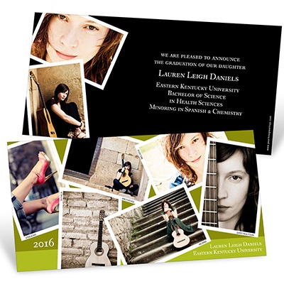 Grad Snapshots --   Collage Graduation Announcement