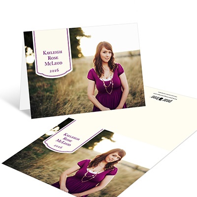 Modern Emblem -- Photo Graduation Thank You Card