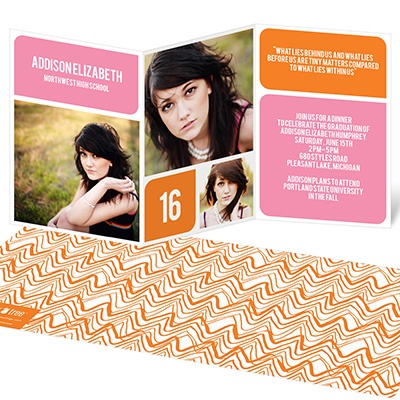 Favorite Moments Remembered -- Tri fold Graduation Announcements