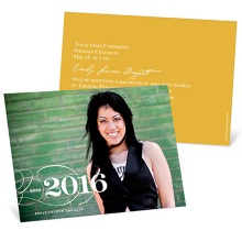 Sophisticated Swirls -- Horizontal Photo Graduation Invitation