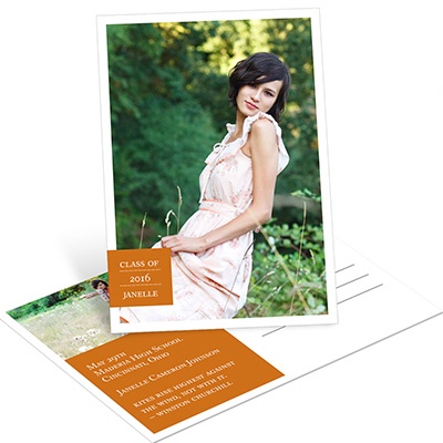 All About Grad -- Vertical Graduation Postcard Invitations