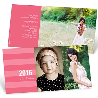 Stunning Stripes -- Horizontal Graduation Announcements