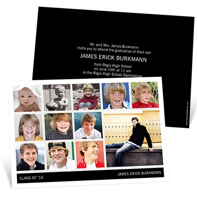 Year by Year Collage -- Photo Graduation Invitations