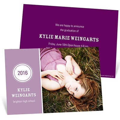 Chic Circle Emblem -- Photo Graduation Announcement