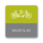 Built for Two in Green --  Wedding Favor Stickers