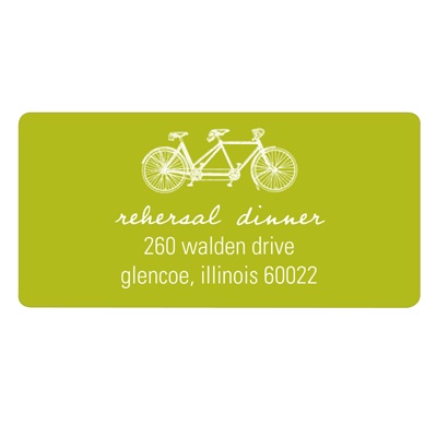 Built for Two in Green -- Personalized Wedding Address Labels
