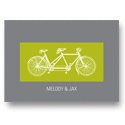 Built for Two in Green -- Modern Wedding Thank You Cards