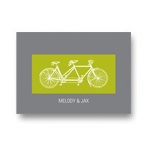 Built for Two in Green -- Modern Wedding Thank You Cards