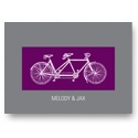 Built for Two in Purple -- Modern Wedding Thank You Cards