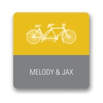 Built for Two in Yellow -- Wedding Favor Stickers