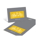 Built for Two in Yellow -- Modern Wedding Thank You Cards
