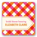 Checkered Bliss -- Wedding Favor Stickers