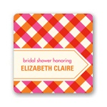 Checkered Bliss -- Wedding Favor Stickers