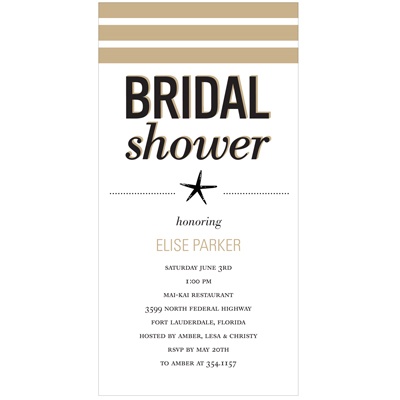 Wedded Life's a Beach -- Bridal Shower Invitations