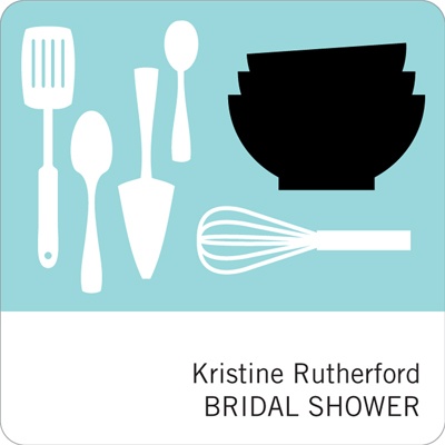 All Things Kitchen in Blue -- Wedding Favor Stickers