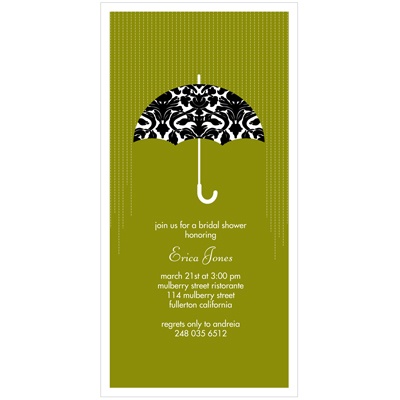 Raining Love -- Umbrella Bridal Shower Invitations