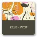 Pear Pattern -- Wedding Favor Stickers
