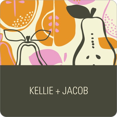 Pear Pattern -- Wedding Favor Stickers