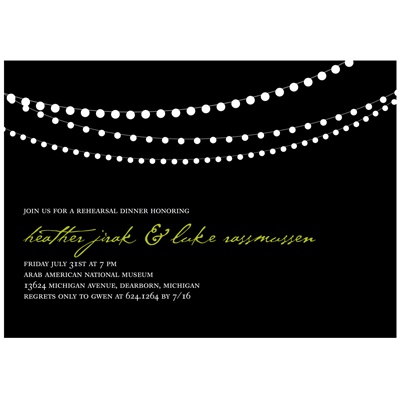 Trendy Light Show -- Rehearsal Dinner Party Invitations