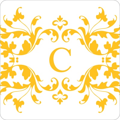 Monogram Vines -- Wedding Favor Stickers