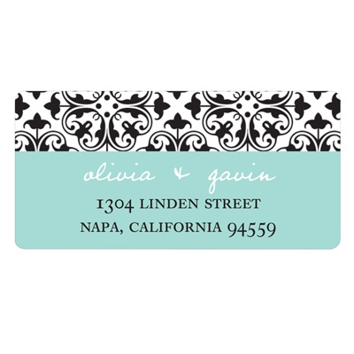 Mirrored Renaissance Design -- Stylish Wedding Address Label