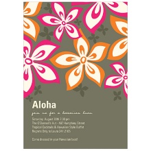 Hibiscus Fun -- Pink Luau Party Invitations