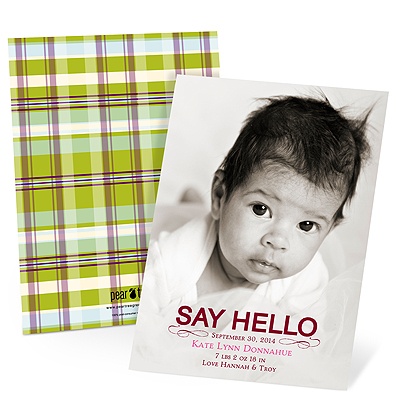 THE GOLDEN TICKET -- BOY PHOTO BIRTH ANNOUNCEMENT, 2in. x 4in. Folded Holiday Card