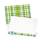 Blue Plaid Meets Monogram - Monogram Stationery