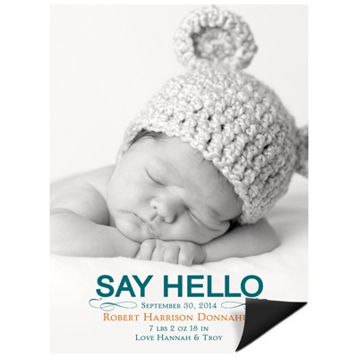 Hello Baby Boy -- Baby Announcement Magnets