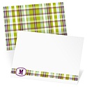 Purple Plaid Meets Monogram -- Monogram Stationery