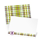 Purple Plaid Meets Monogram -- Monogram Stationery