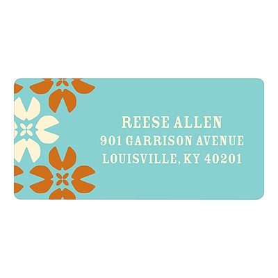Floral Block Print -- Stationery Address Labels