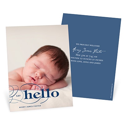 Contemporary Introductions -- Vertical Photo Birth Announcements