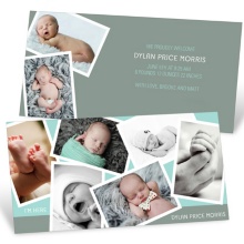 Scattered Baby Boy Moments -- Custom Photo Baby Announcements