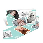 Scattered Baby Boy Moments -- Baby Photo Thank You Cards