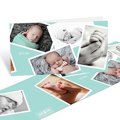 Scattered Baby Boy Moments -- Baby Photo Thank You Cards