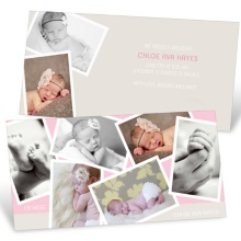 Scattered Baby Girl Moments -- Custom Photo Baby Announcements