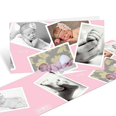 THE GOLDEN TICKET -- BOY PHOTO BIRTH ANNOUNCEMENT, 2in. x 4in. Folded Holiday Card