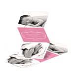 Flourish and Photos -- Baby Girl Birth Announcements