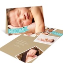 Aqua Welcome Banner -- Photo Birth Announcement