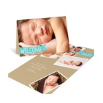 Aqua Welcome Banner -- Photo Birth Announcements