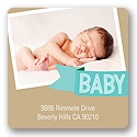 Aqua Baby Banner -- Baby Shower Favor Stickers