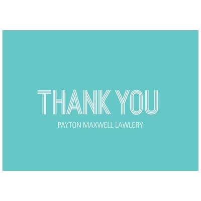Striped Appreciation in Aqua -- Personalized Baby Thank You Cards