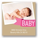 Aqua Baby Banner -- Baby Shower Favor Stickers