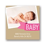 Aqua Baby Banner -- Photo Address Labels