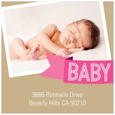 Aqua Baby Banner -- Photo Address Labels